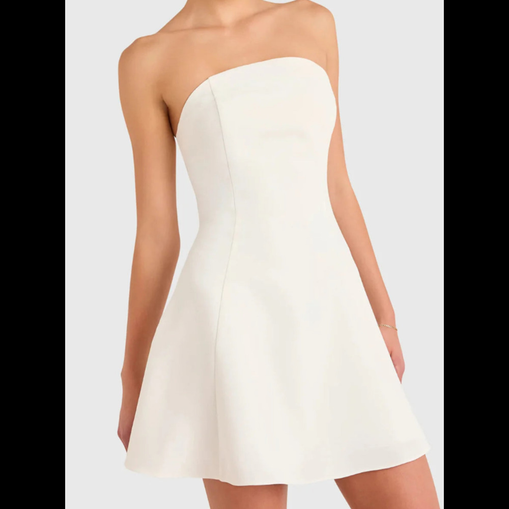 Amanda Uprichard white Romilly mini-dress, size L, NEW WITH TAGS!